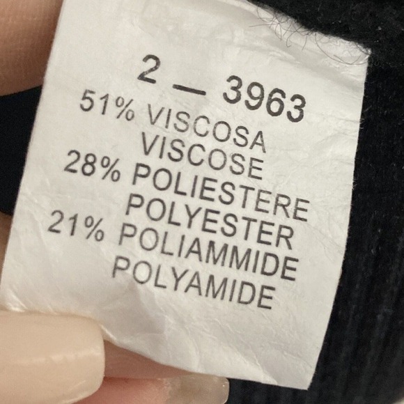 Natacha Paris Sweater Womens Size Medium Black Mock‎ Neck 3/4 Sleeve - Picture 8 of 9